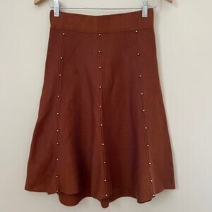 ERUME STUDIOS Brown Knit A-Line Skirt Size XS / S